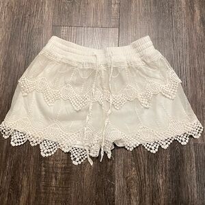 Bonae Girl Lace Overlay Shorts 10/12